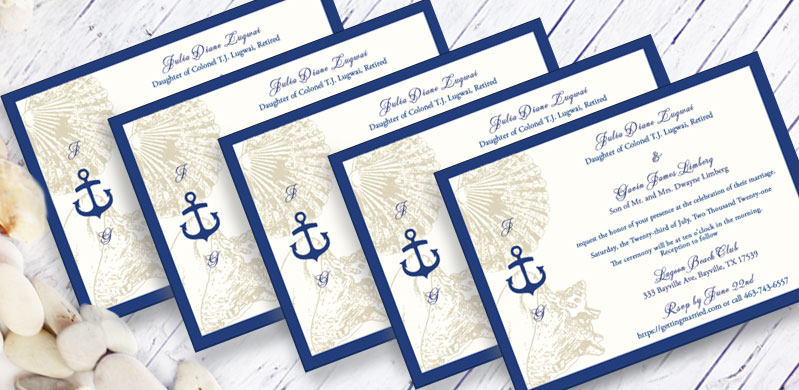 Anchor and Shells Invitation